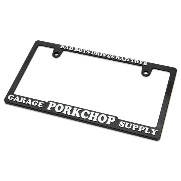 Photo3: Raised PORKCHOP Logo License Plate Frame for JPN size (3)