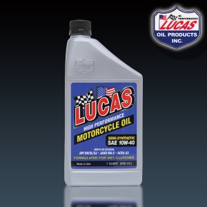 Photo: LUCAS Motorcycle Oil Semi-Synthetic SAE 10W-40 (1qt)