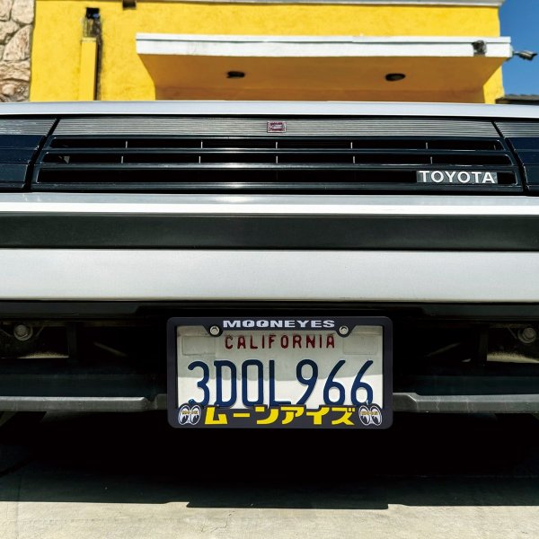 Photo2: Raised MOONEYES (Katakana) Logo USA size License Plate Frame (2)