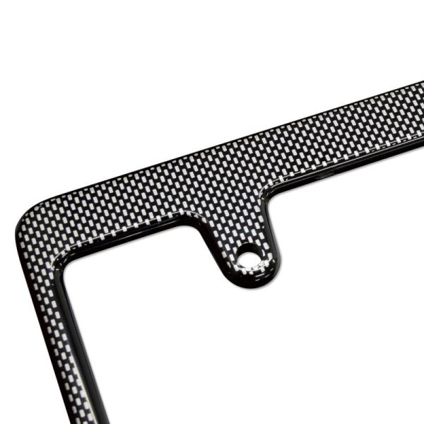 Photo3: New Std. License Plate Frame Carbon Fiber Look Plain 【MG058】 (3)