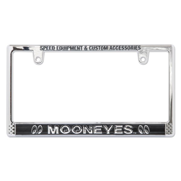 Photo2: Raised MOONEYES Logo Chrome License Plate Frame for JPN size (2)