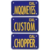 Photo: California Motorcycle License  Plate - Blue