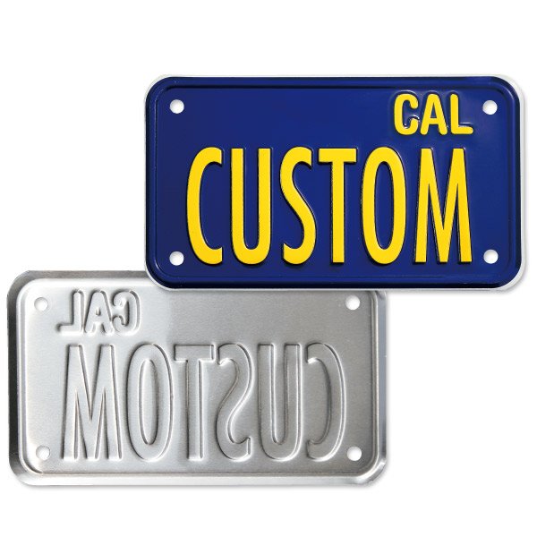 Photo3: California Motorcycle License  Plate - Blue (3)