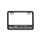 Photo: 【50cc〜125cc】Licence Plate Frame for Small Motorcycle Black "MOON Custom Cycle Shop"