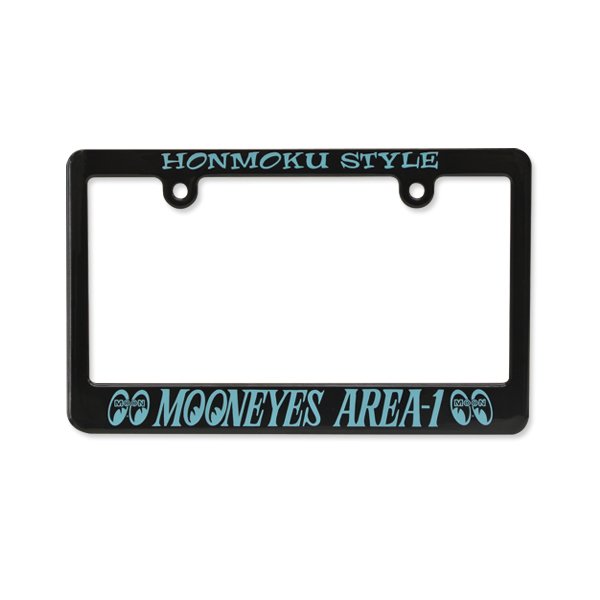 Photo2: Black License Frame for Motorcycle "Mooneyes Area-1" (2)