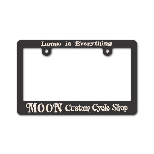 Photo3: Black License Frame for Motorcycle "MOON Custom Cycyle Shop" (3)