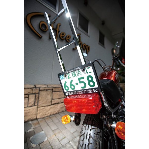 Photo1: MOONEYES THE REAL THING! License Plate Frame for Motorcycle【for 126cc UP】 (1)
