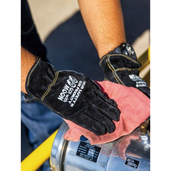 Photo2: MOON Leather Work Gloves (2)