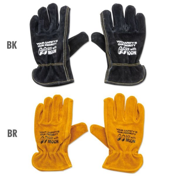Photo3: MOON Leather Work Gloves (3)