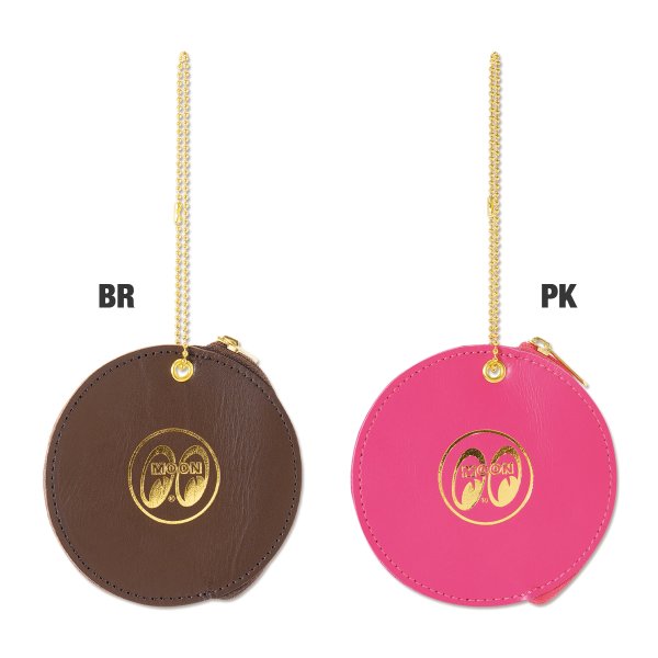 Photo1: MOON Leather Round Coin Case (1)