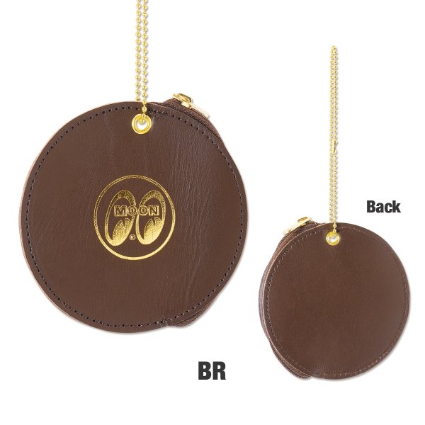 Photo2: MOON Leather Round Coin Case (2)