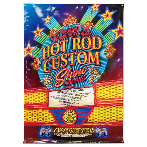 Photo1: 34th YOKOHAMA HOT ROD CUSTOM SHOW 2026 Banner (Neon) (1)