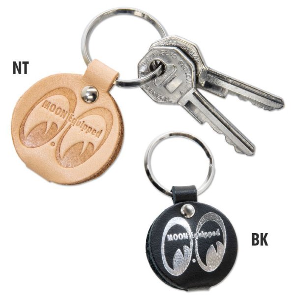 Photo2: MOON Equipped Round Leather Key Ring (2)