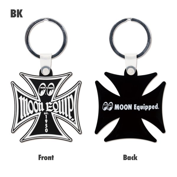 Photo2: MOON Equipped Iron Cross Key Ring (2)