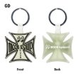 Photo3: MOON Equipped Iron Cross Key Ring (3)
