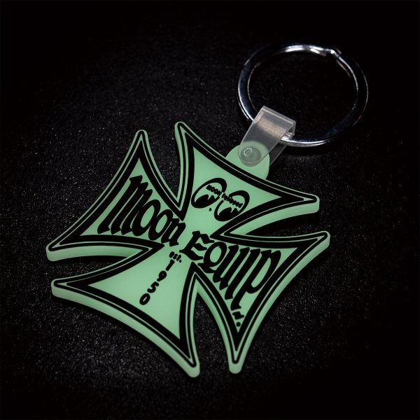 Photo7: MOON Equipped Iron Cross Key Ring (7)
