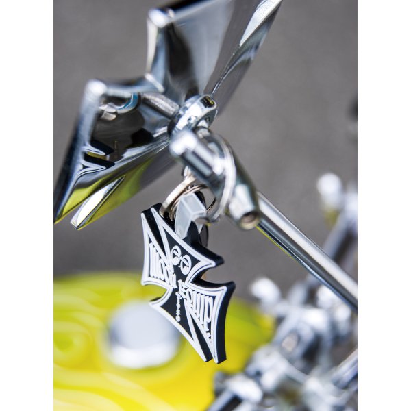 Photo2: MOON Equipped Iron Cross Key Ring (2)