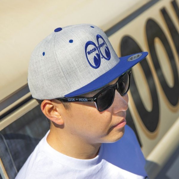 Photo2: MOON Equipped Eyeshape Wool Flat Visor Cap (2)