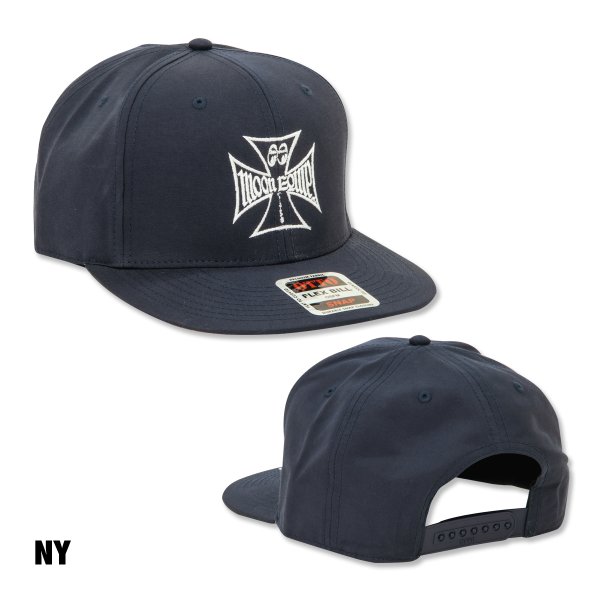Photo3: MOON Equipped Iron Cross Flat Visor Hat (3)