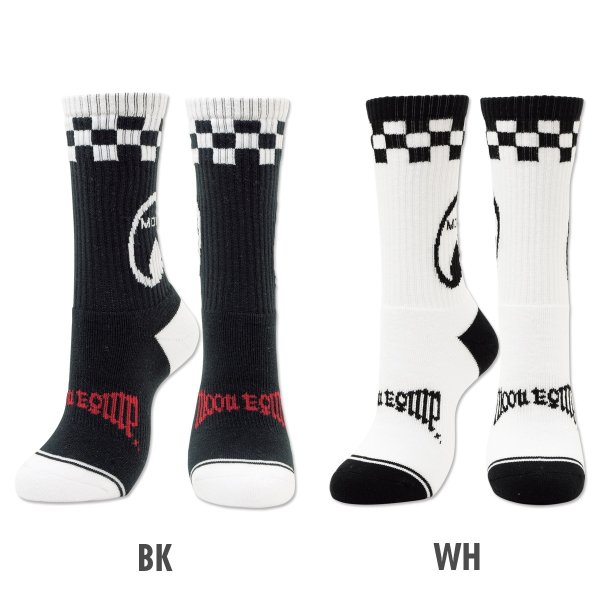 Photo2: MOON Equipped Checker Socks (2)