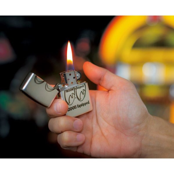 Photo1: MOON Equipped Zippo Lighter (1)