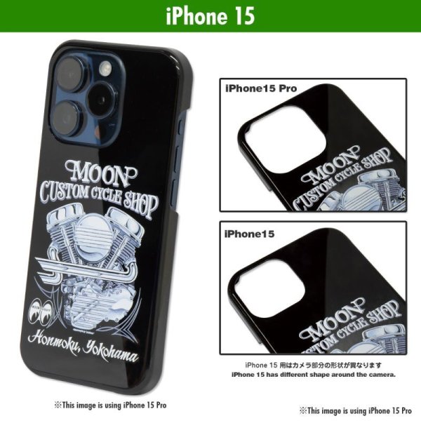 Photo1: MOON Custom Cycle Shop Panhead iPhone 15 Hard Case (1)
