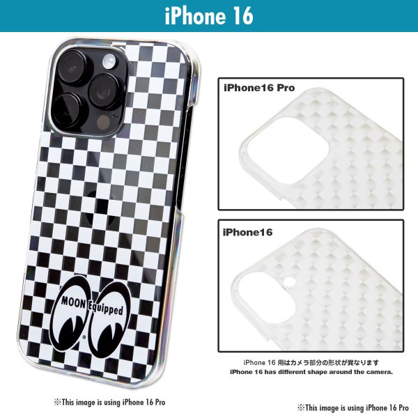 Photo1: MOON Equipped Eyeshape Checker iPhone 16 Hard Case (1)