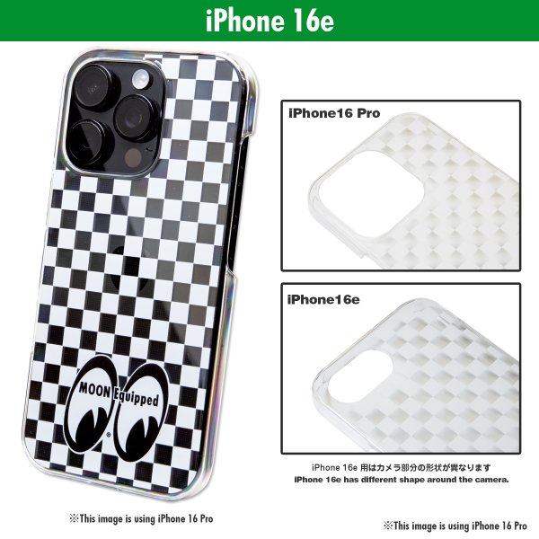 Photo1: MOON Equipped Eyeshape Checker iPhone 16e Hard Case (1)
