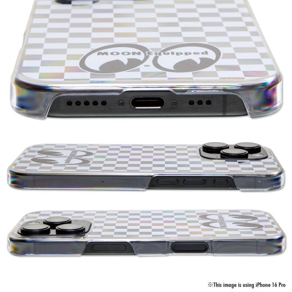 Photo2: MOON Equipped Eyeshape Checker iPhone 16 Hard Case (2)
