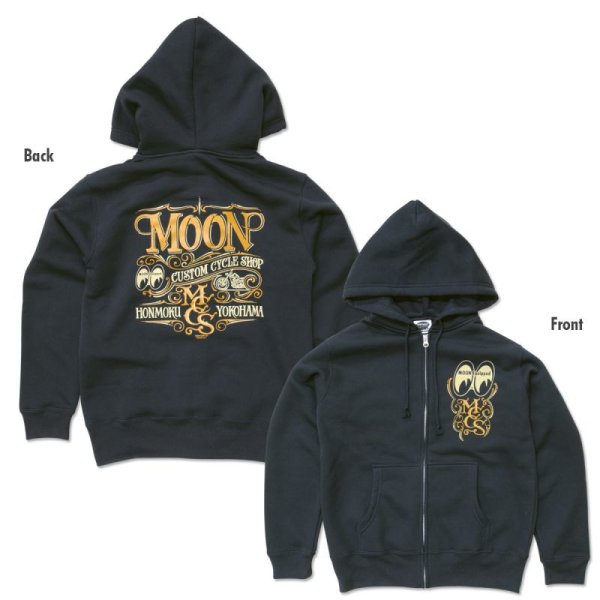 Photo4: MOON Custom Cycle Shop Zip Hoodie (4)