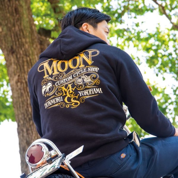 Photo1: MOON Custom Cycle Shop Zip Hoodie (1)