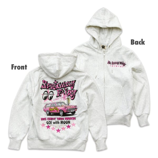 Photo1: Sprightly Fairy Embroidery Zip Hoodie (1)
