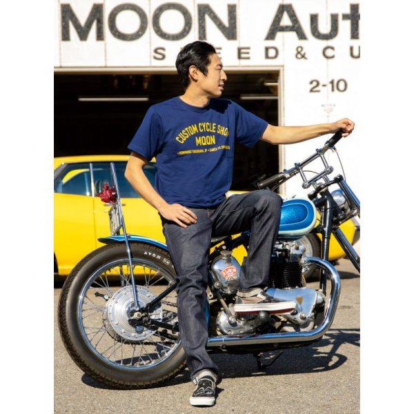 Photo1: MOON Custom Cycle Shop T-shirt (1)