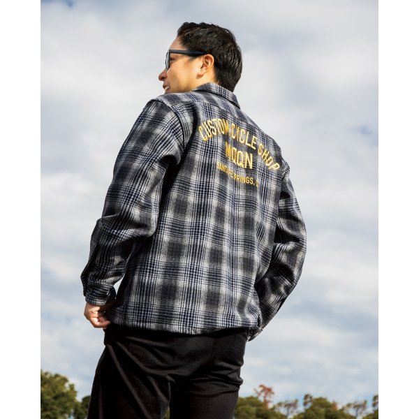 Photo3: 【30%OFF】MOON Custom Cycle Shop Wool Check Shirt (3)