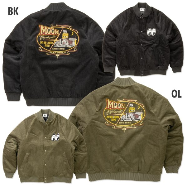 Photo2: MOON Equipped Corduroy Varsity Jacket (2)