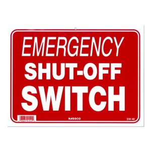 Photo: EMERGENCY SHUT-OFF SWITCH Message Plate