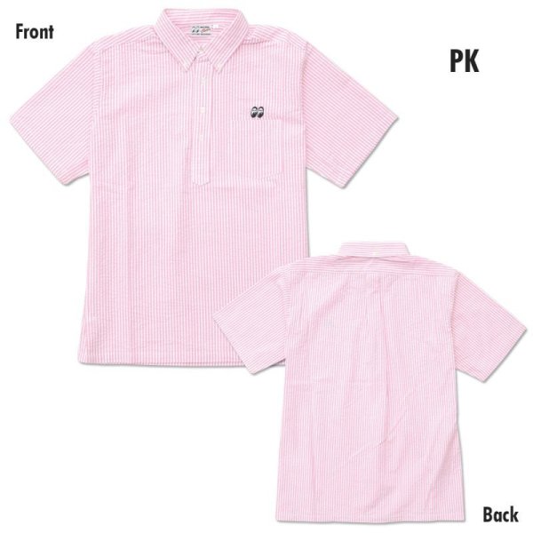 Photo4: MOON Stripe Pull-over Short Sleeve Shirt (4)
