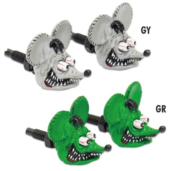 Photo2: Rat Fink Head License Bolt (2)