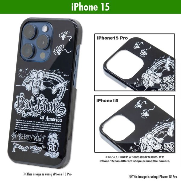 Photo1: Rat Fink of USA iPhone 15 Hard Case Black (1)