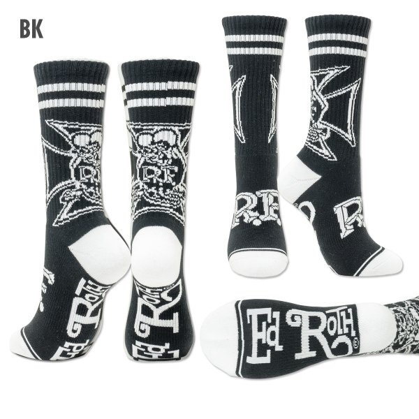 Photo3: Rat Fink Iron Cross Socks (3)