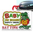 Photo1: Rat Fink Baby on Board Sticker (1)