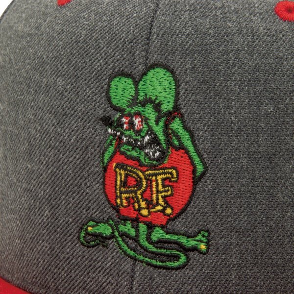 Photo6: Standing Rat Fink Embroidery Flat Visor Cap (6)