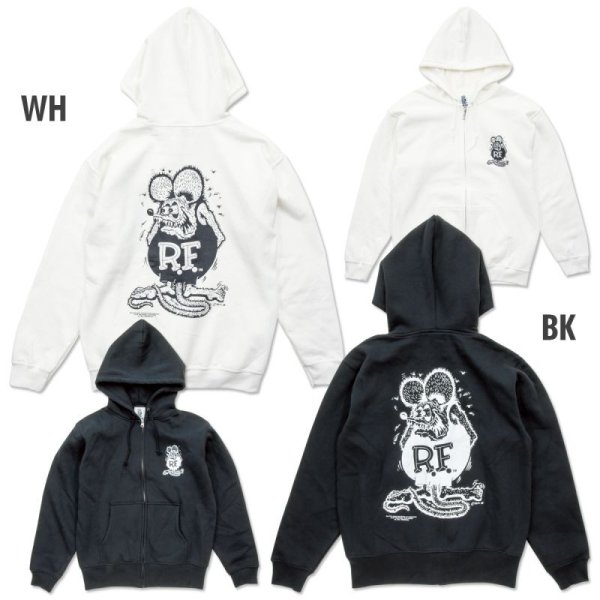Photo5: Standing Rat Fink Mono Zip Hoodie (5)