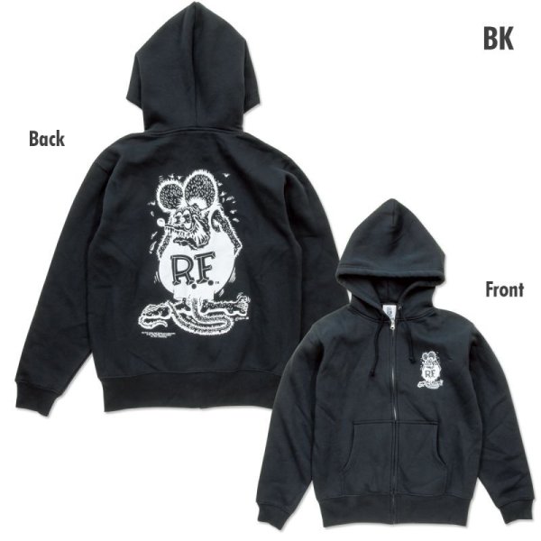 Photo7: Standing Rat Fink Mono Zip Hoodie (7)