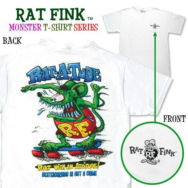 Photo1: Rat Fink Monster T-Shirt "Rat-a-Tude" (1)