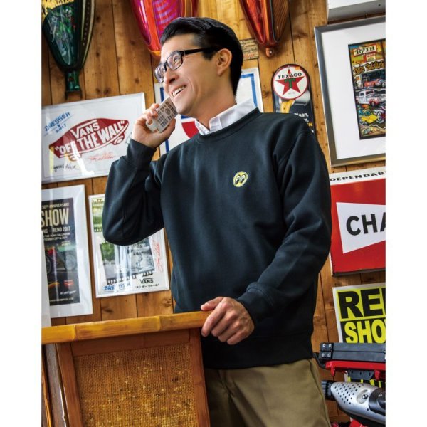 Photo1: MOON Eyeball Embroidery Sweatshirt (1)