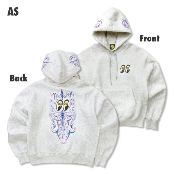Photo4: Pinstripe Embroidery Pullover Hoodie (4)