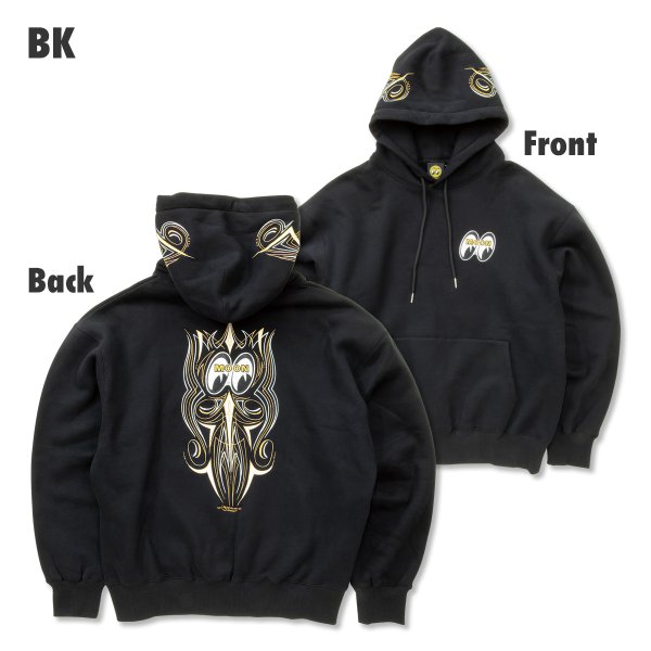 Photo5: Pinstripe Embroidery Pullover Hoodie (5)