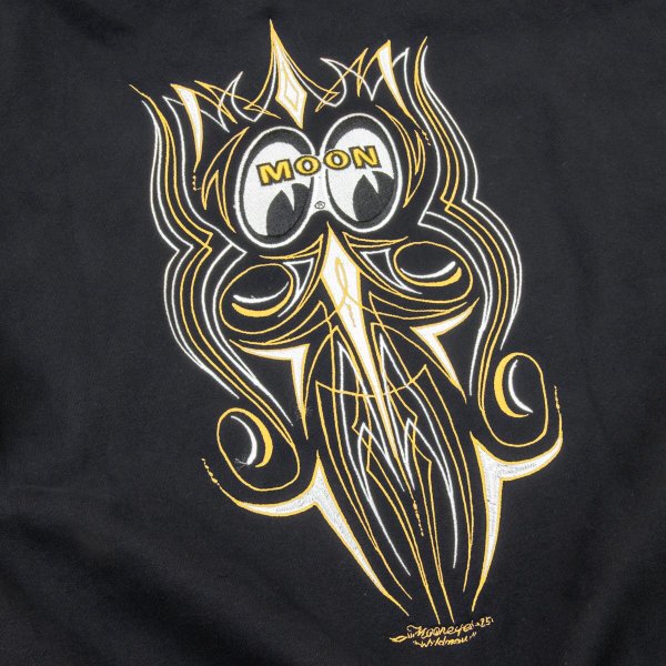 Photo8: Pinstripe Embroidery Pullover Hoodie (8)