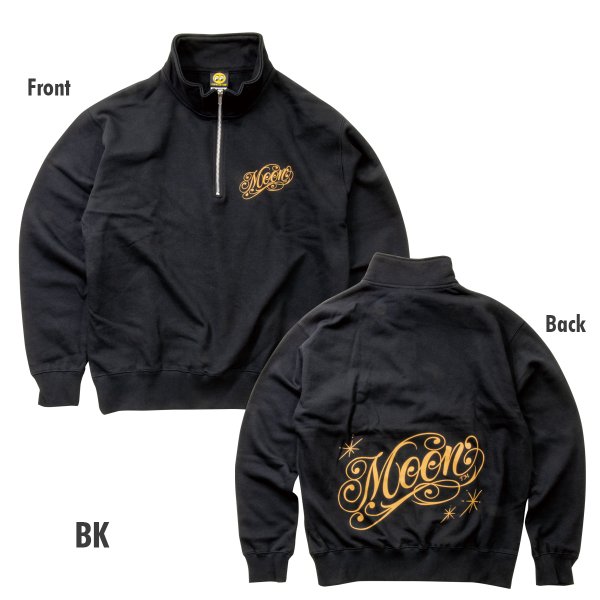 Photo6: MOON Modern Script Logo Half Zip Sweatshirt (6)